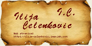Ilija Čelenković vizit kartica